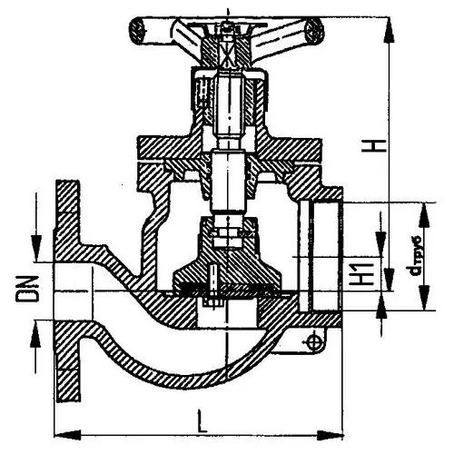 Судовой пожарный проходной клапан 65x10 мм 595-3596 (ИТШЛ.49112601)