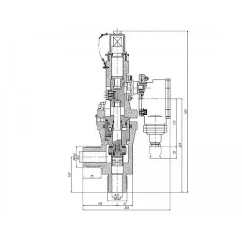 Бронзовый запорный угловой штуцерный клапан с отсечкой уплотнителей штока в открытом положении 521-35.3379-01 (ПЛT.49221139-01) 
